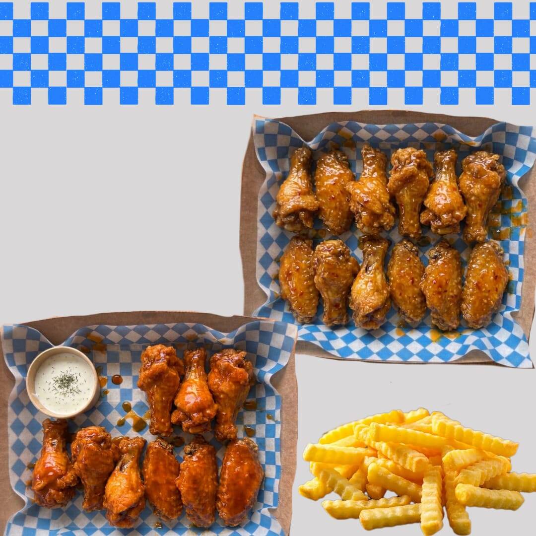 6 Piezas Alitas + Papas