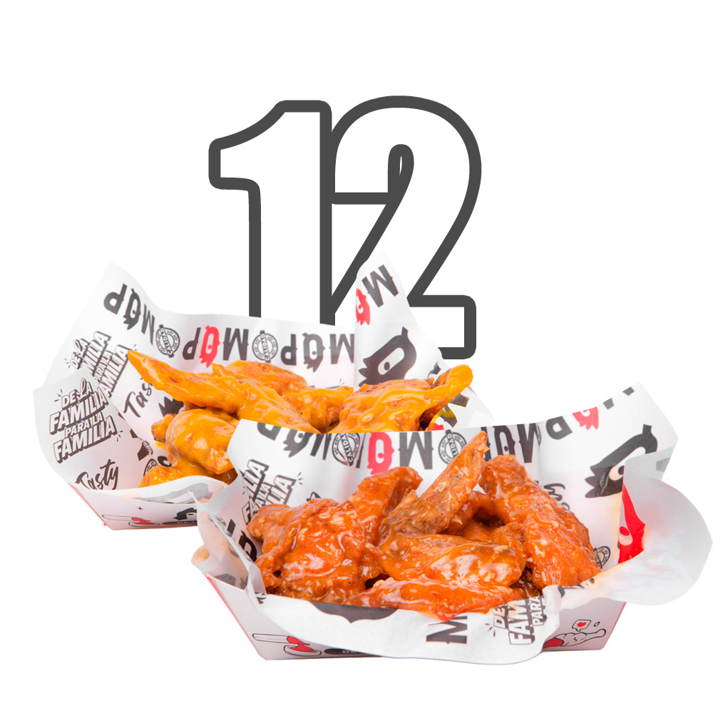 12 Alitas BUFALO - BBQ - MOSTAZA MIEL