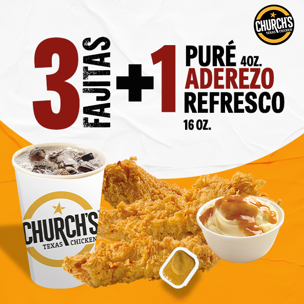 PROMO 3 FAJITAS + PURÉ + REFRESCO