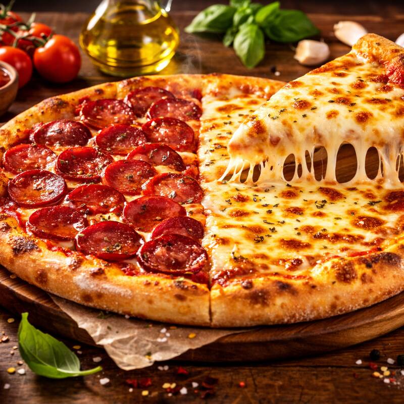 Pizza Metade Calabresa / Metade Mussarela
