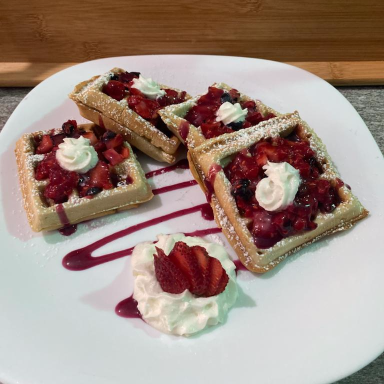 Waffles de Cajeta con Nuez