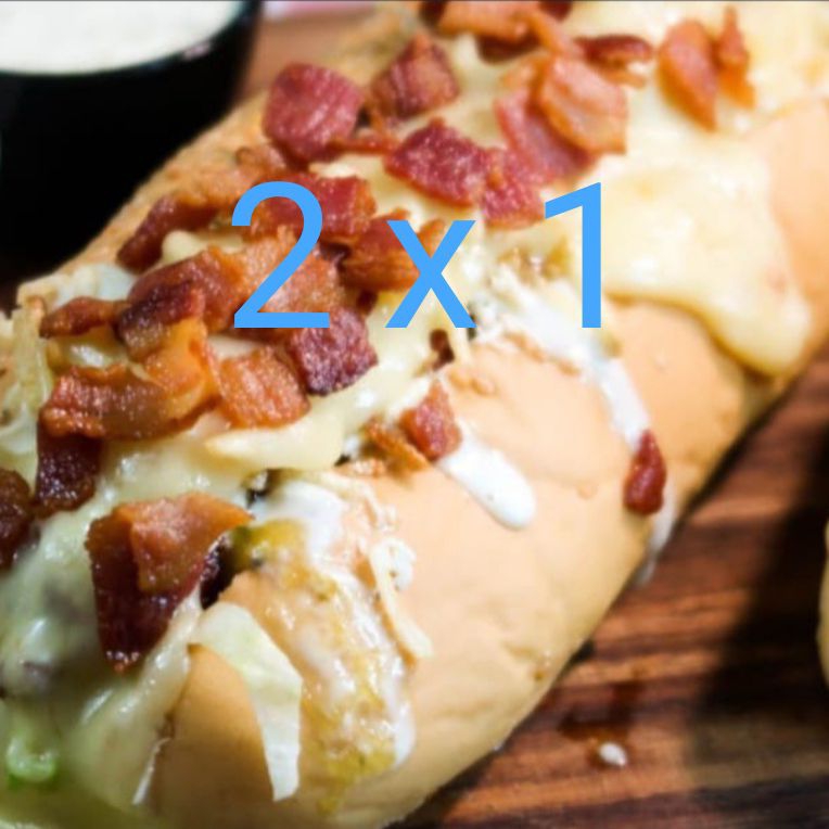 2 X 1 Perros Jamón Tocineta Especial + Papás
