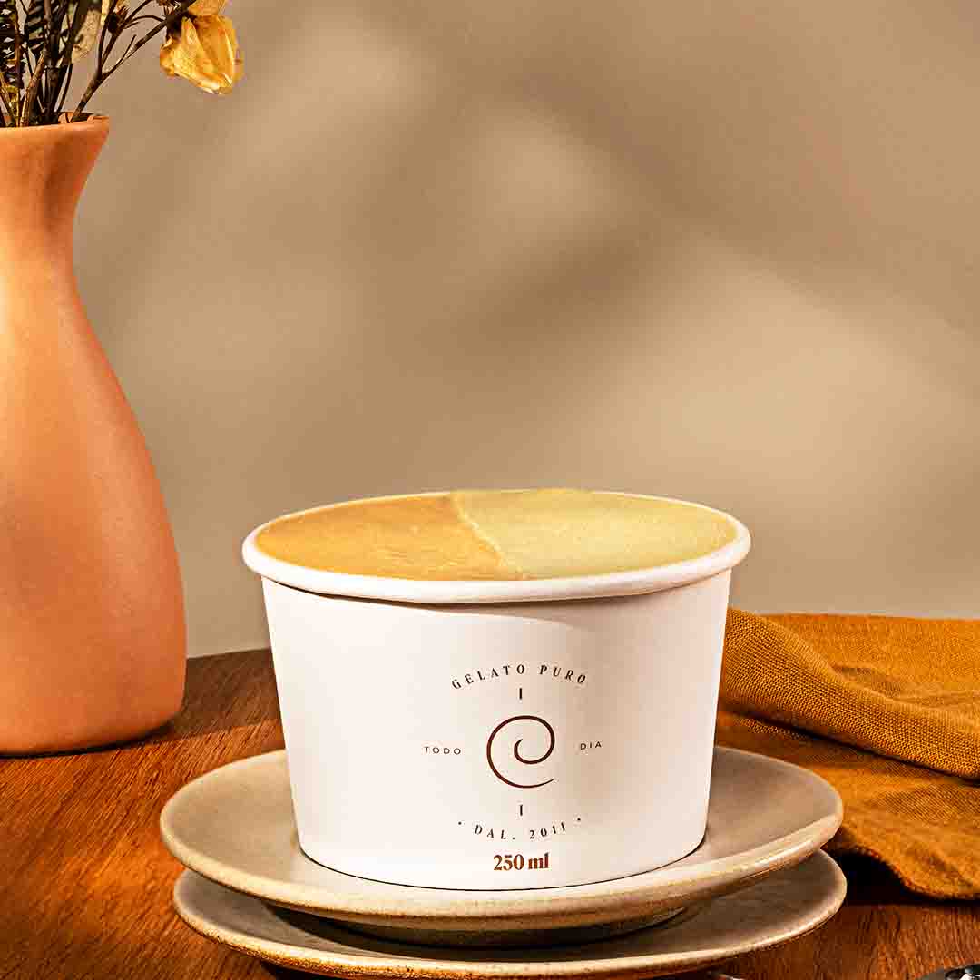 Escolha até 2 sabores de gelato/sorvete. Tamanho ideal para aproveitar sozinho.