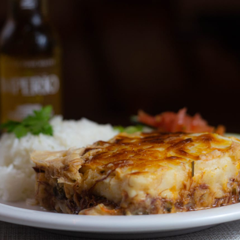 Nossa massa de batata consta com uma belo recheio de carne moída