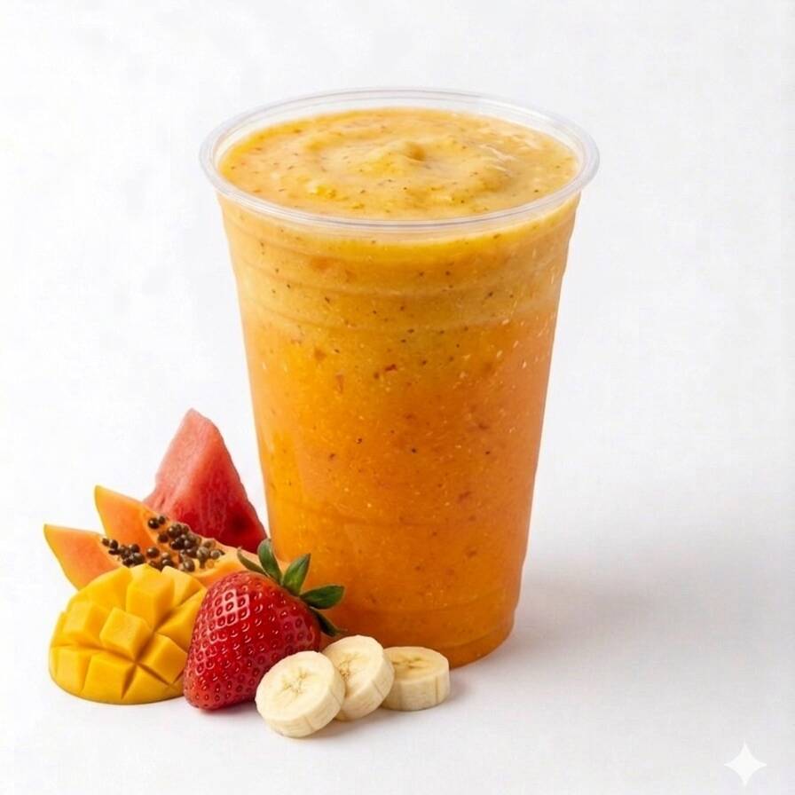 Jugo mix en leche de mango, papaya y banano 16oz