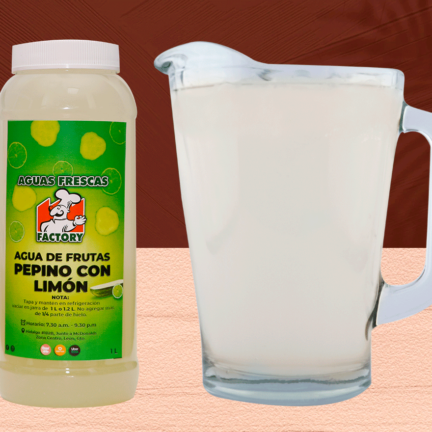 Agua de Pepino con Limón 1 L