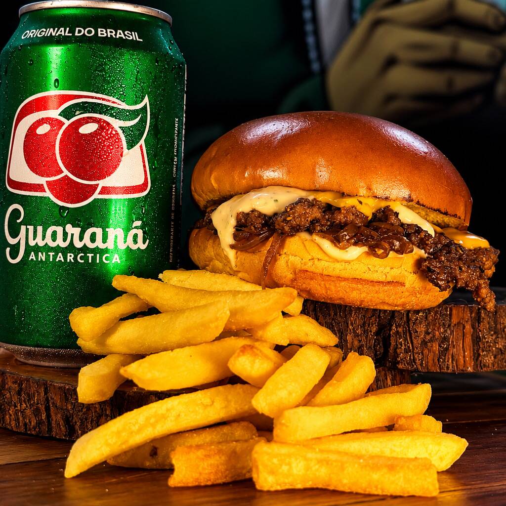 Delicie-se com nosso 'Combo Netflix', um dos destaques da categoria 'Combos da Casa'. Este combo gourmet apresenta uma generosa porção de batatas crocantes, perfeitamente fritas, acompanhadas de uma lata gelada da sua bebida predileta. O protagonista do combo é o nosso X-Lv, composto por carnes 100% artesanais, meticulosamente preparadas na brasa para ressaltar seu suculento sabor. Servido em um pão fresco e aveludado, é coberto com nosso queijo derretido irresistível e um exclusivo molho especial da casa. Acompanha ainda uma salada crocante e cebola caramelizada, proporcionando um equilíbrio perfeito de sabores. Ideal para aquela noite de maratona Netflix!