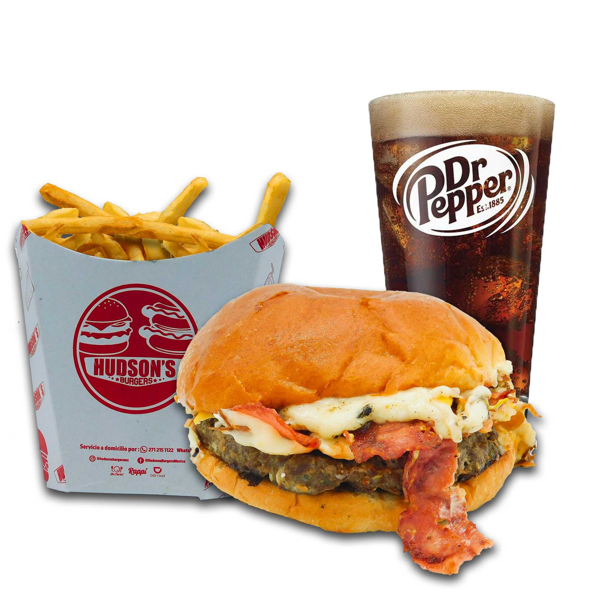 Combo-Bacon+Papas+Dr Pepper Cream Soda
