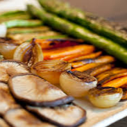 Abobrinha, Cenoura, Cebola, Pimentão e Berinjela, grelhados com azeite de oliva e temperos. 250g