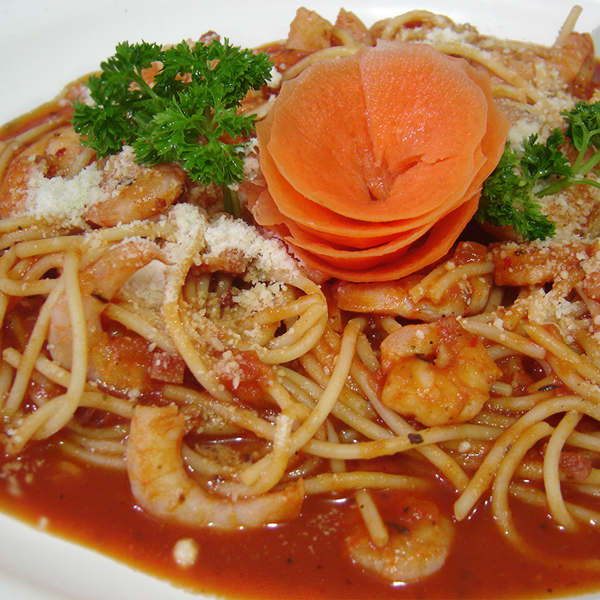 Spaguetti con Camarones