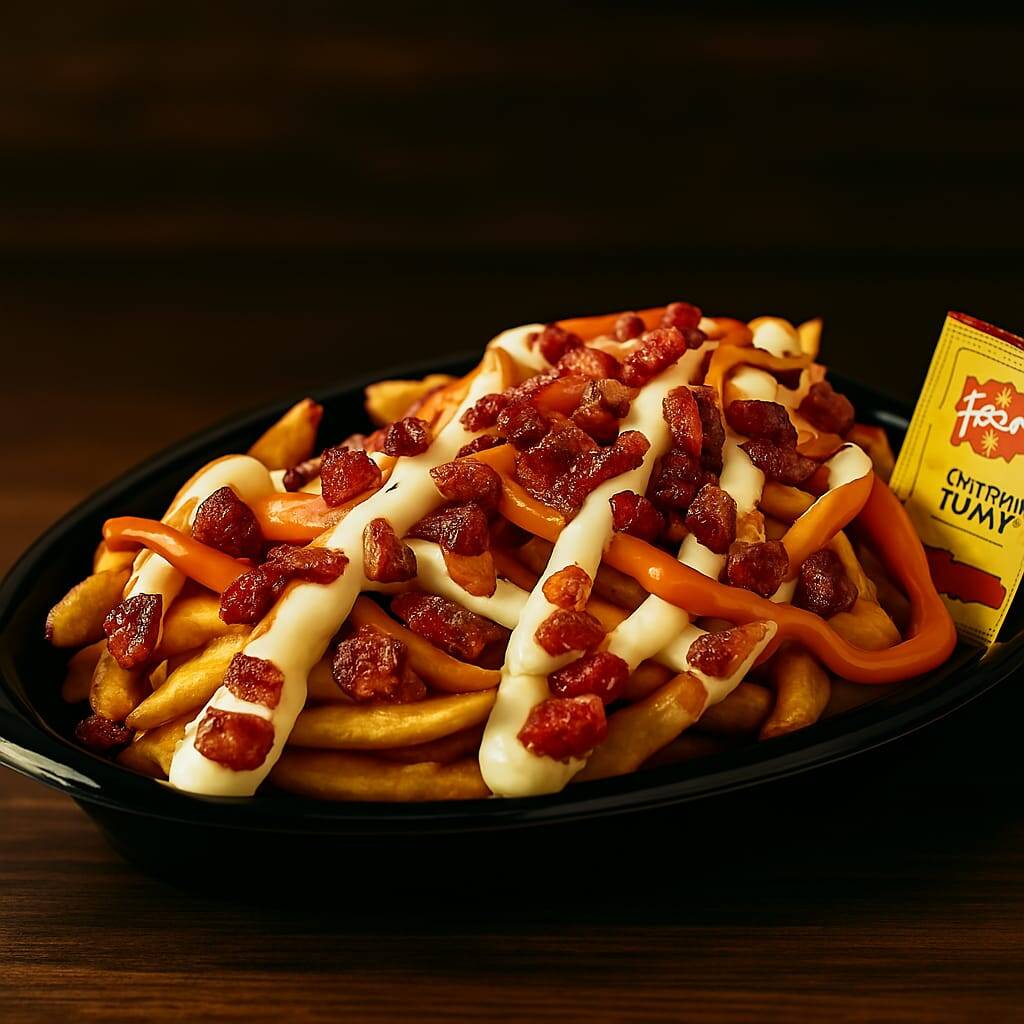 Porção generosa de batata crinkle ondulada (700g), coberta com bacon crocante, calabresa, cheddar cremoso, Catupiry, ketchup e maionese. Uma explosão de sabores irresistível!