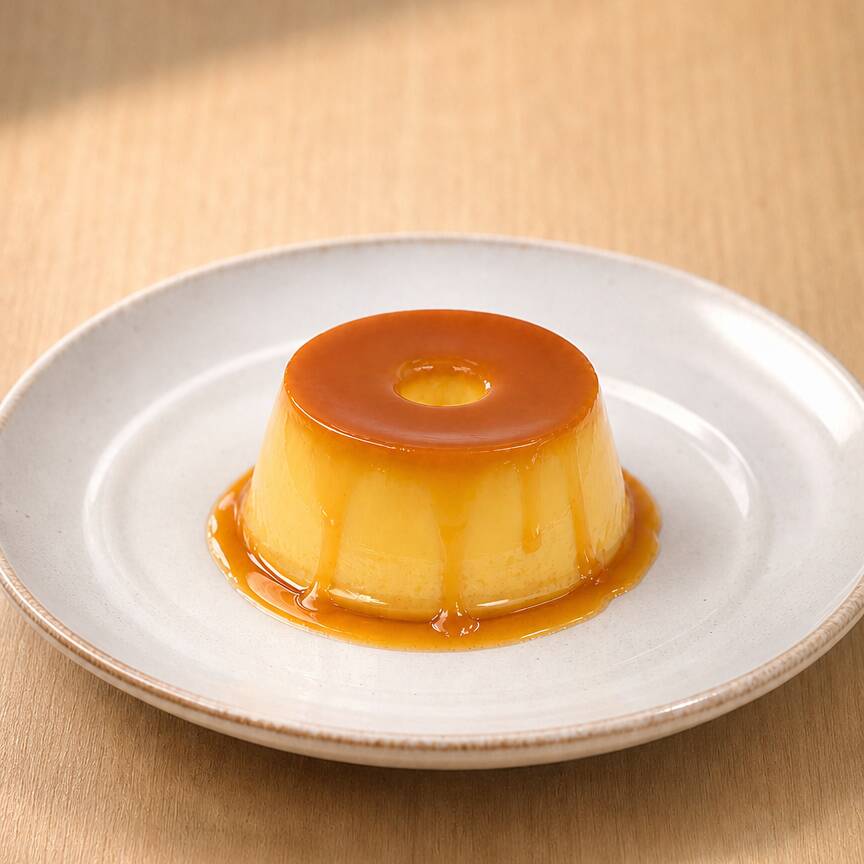 Pudim Tradicional: sobremesa cremosa, com textura lisinha e calda de caramelo no ponto perfeito. Preparado de forma artesanal e servido em porção individual. Doce na medida certa e com aquele sabor clássico que agrada todo mundo.