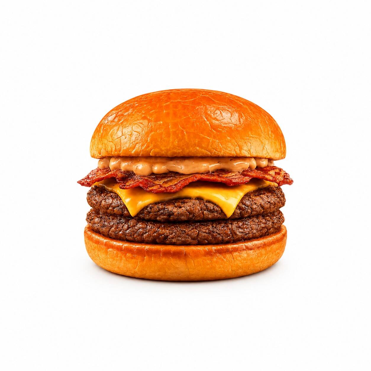Pão brioche,2 cheddar,2 hambúrguer smash, molho do chefe.