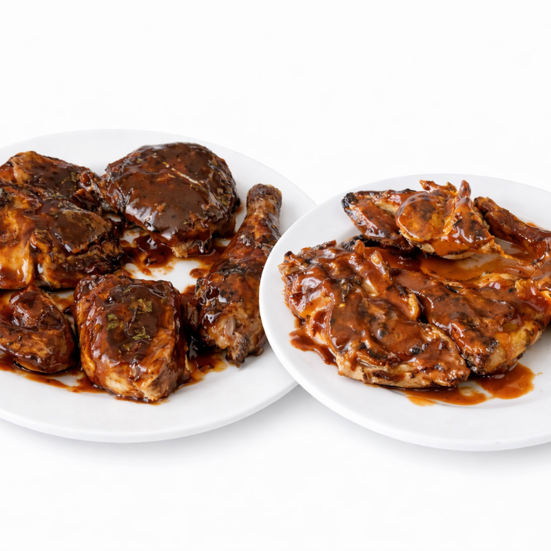 Pollo Entero Mitad BBQ Mitad Buffalo