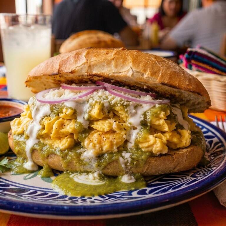 Torta de Enchilada con Huevo Revuelto
