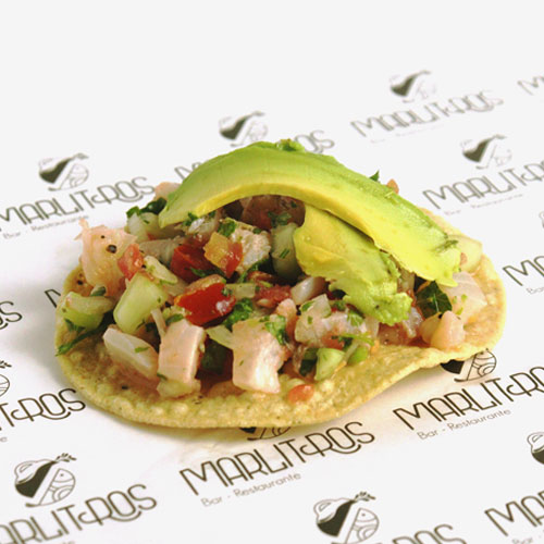 Tostada Cevice de Camaron