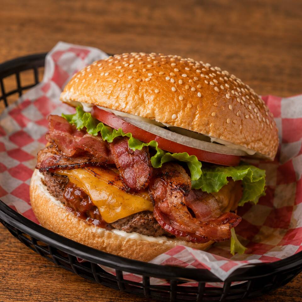 Hamburguesa Tocino Con Queso