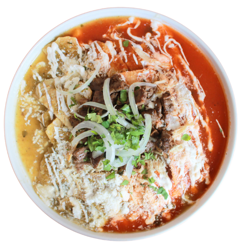 Chilaquiles con Arrachera