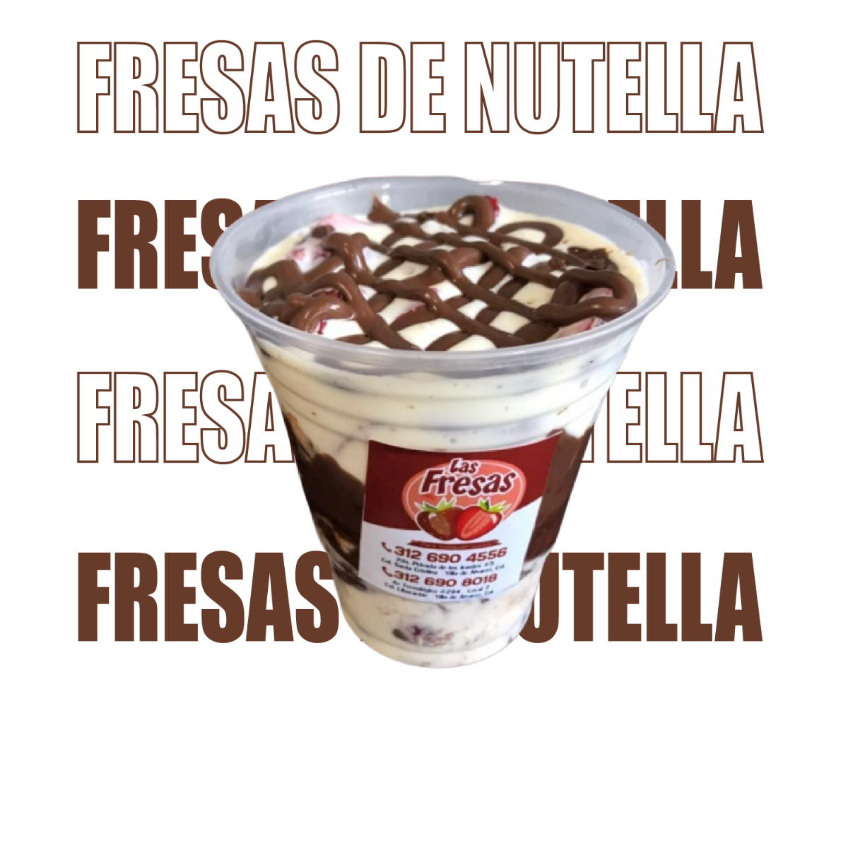 Fresas 1/2 Litro con Crema y NUTELLA