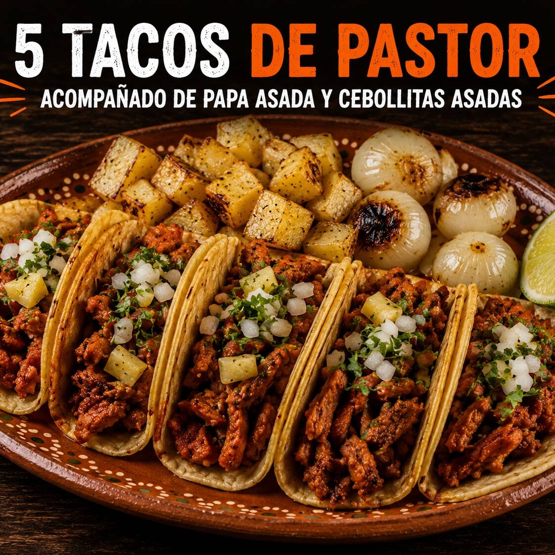 5 Tacos de Bistec y Pastor