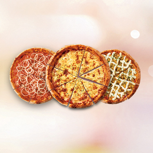 Compre 3 pizzas grandes tradicionais à sua escolha e economize. Peça agora!