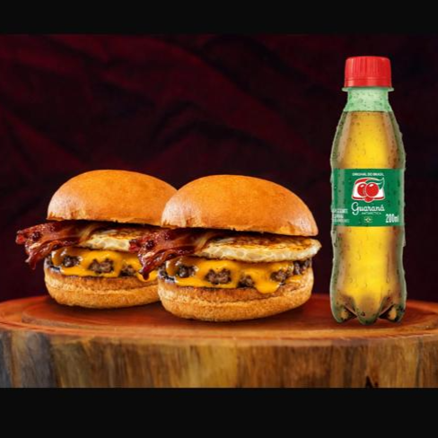 Smash de 70g, Bacon, ovo, Pão Brioche numa Maionese top da galaxias + 1 Antartica 220ml