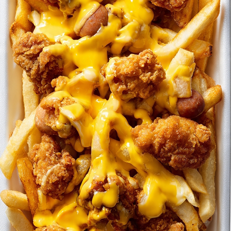 Salchipapas con Boneless