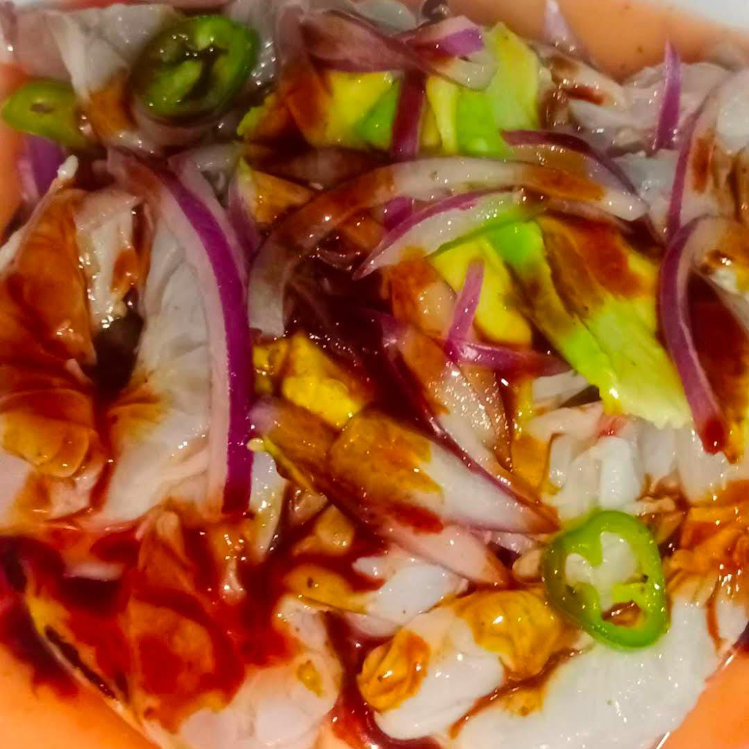 Tostada de Camarón Aguachile