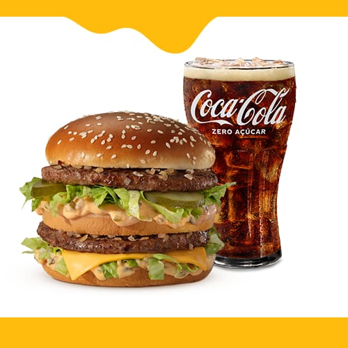 Escolha 1 (um) sanduíche entre as opções: Big Mac, McChicken ou Duplo Burguer Bacon e 1 (uma) bebida