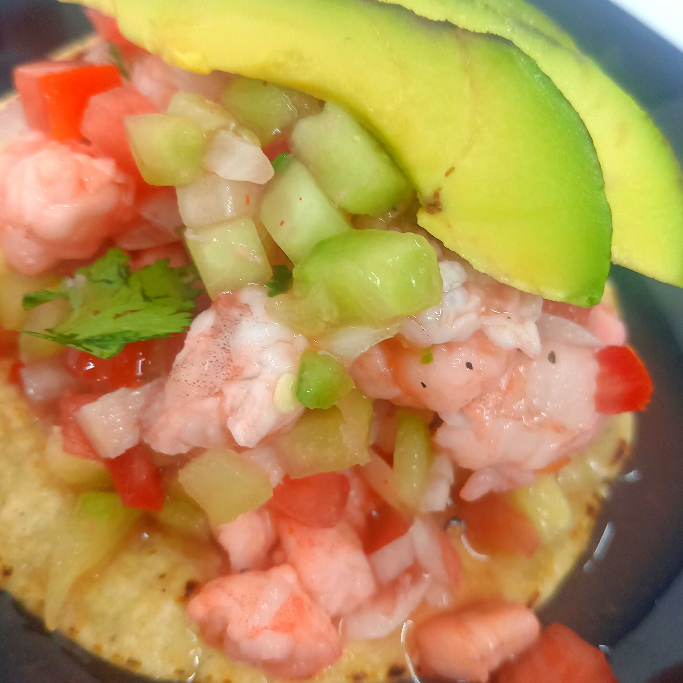Tostada de Ceviche de Camarón