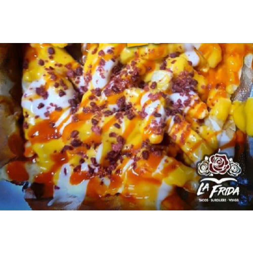 Papas, Queso, Tocino, Buffalo
