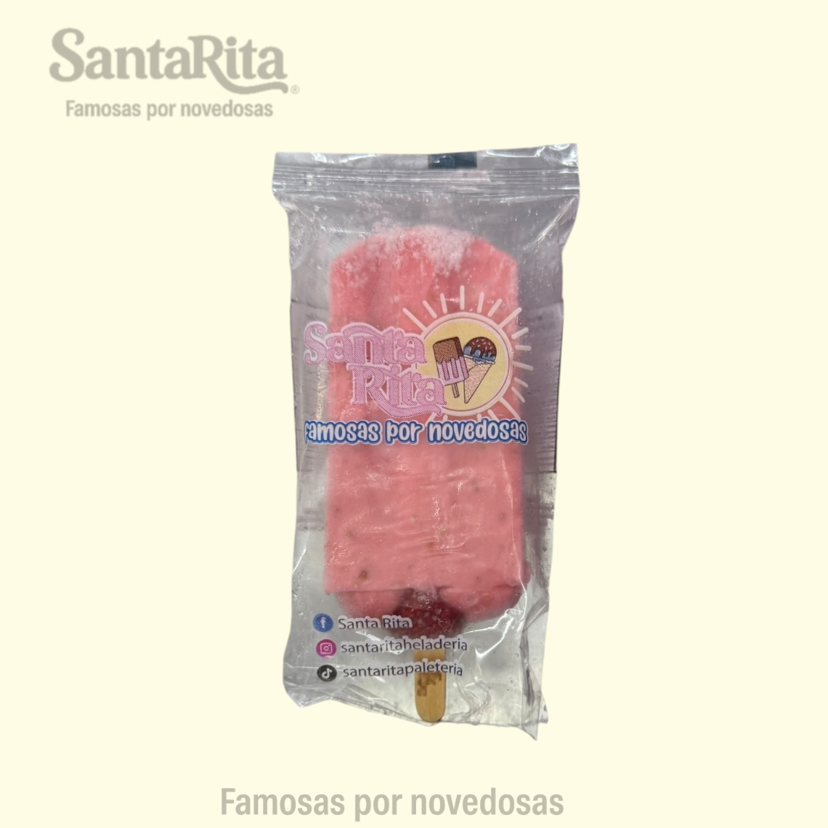 Paleta de Fresa de Crema Cero Azúcar