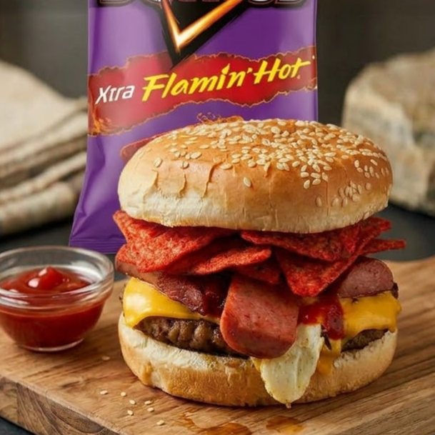 Hamburguesa Doritos Flamin Hot