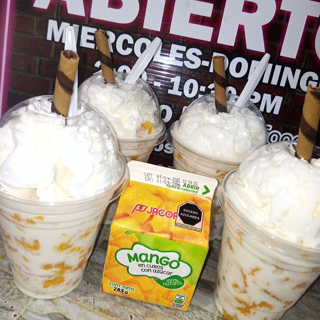 Mangos con crema