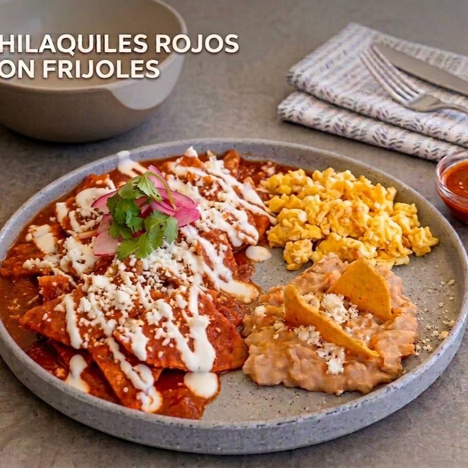 Chilaquiles Rojos con 1 Huevo Revuelto