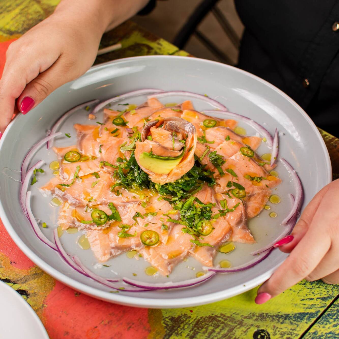 Ceviche de Salmón y Salsa Ponzu