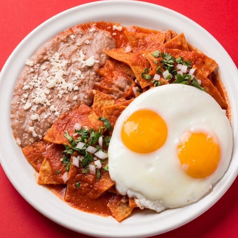 Chilaquiles Rojos con Huevo