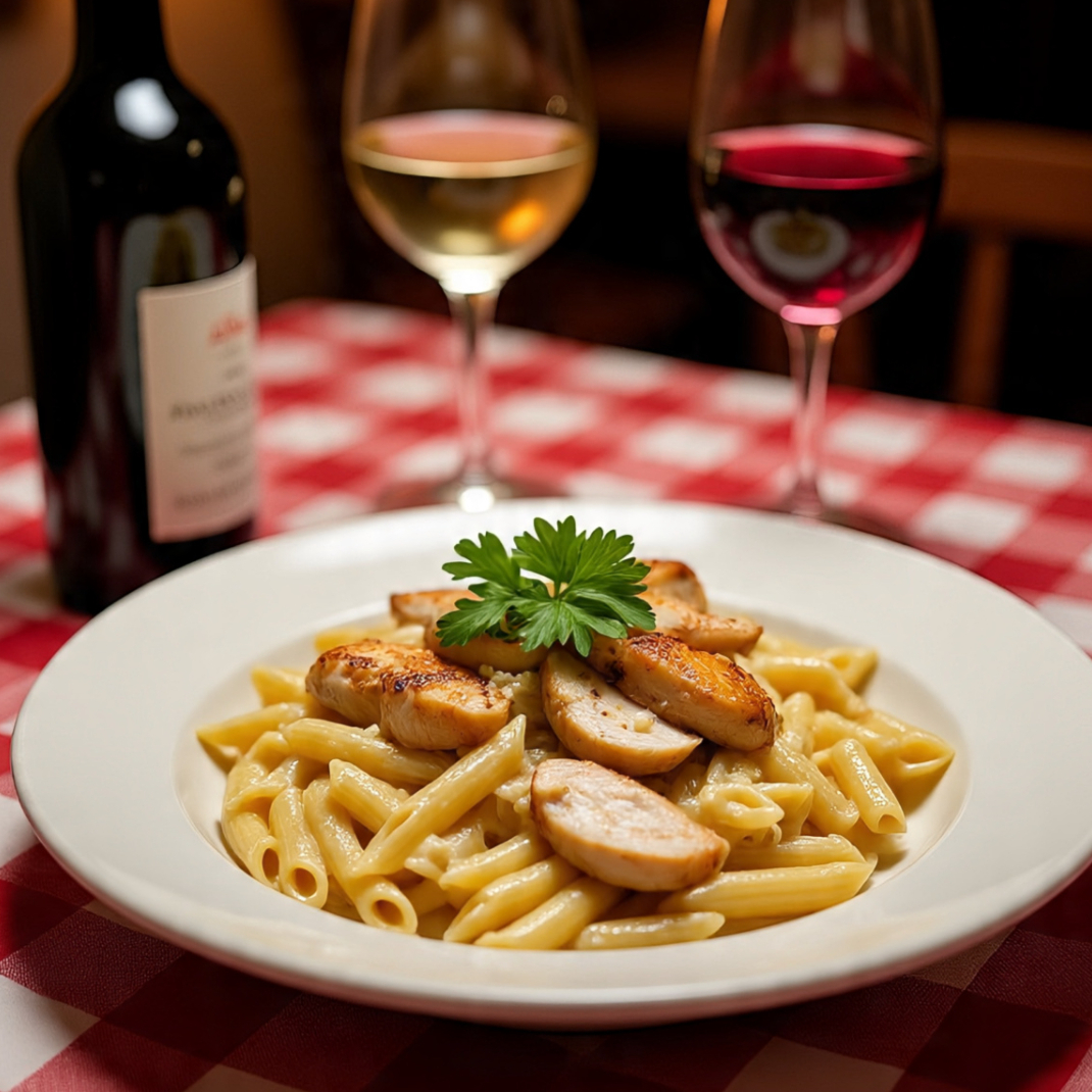 FETTUCCINE ALFREDO CON POLLO