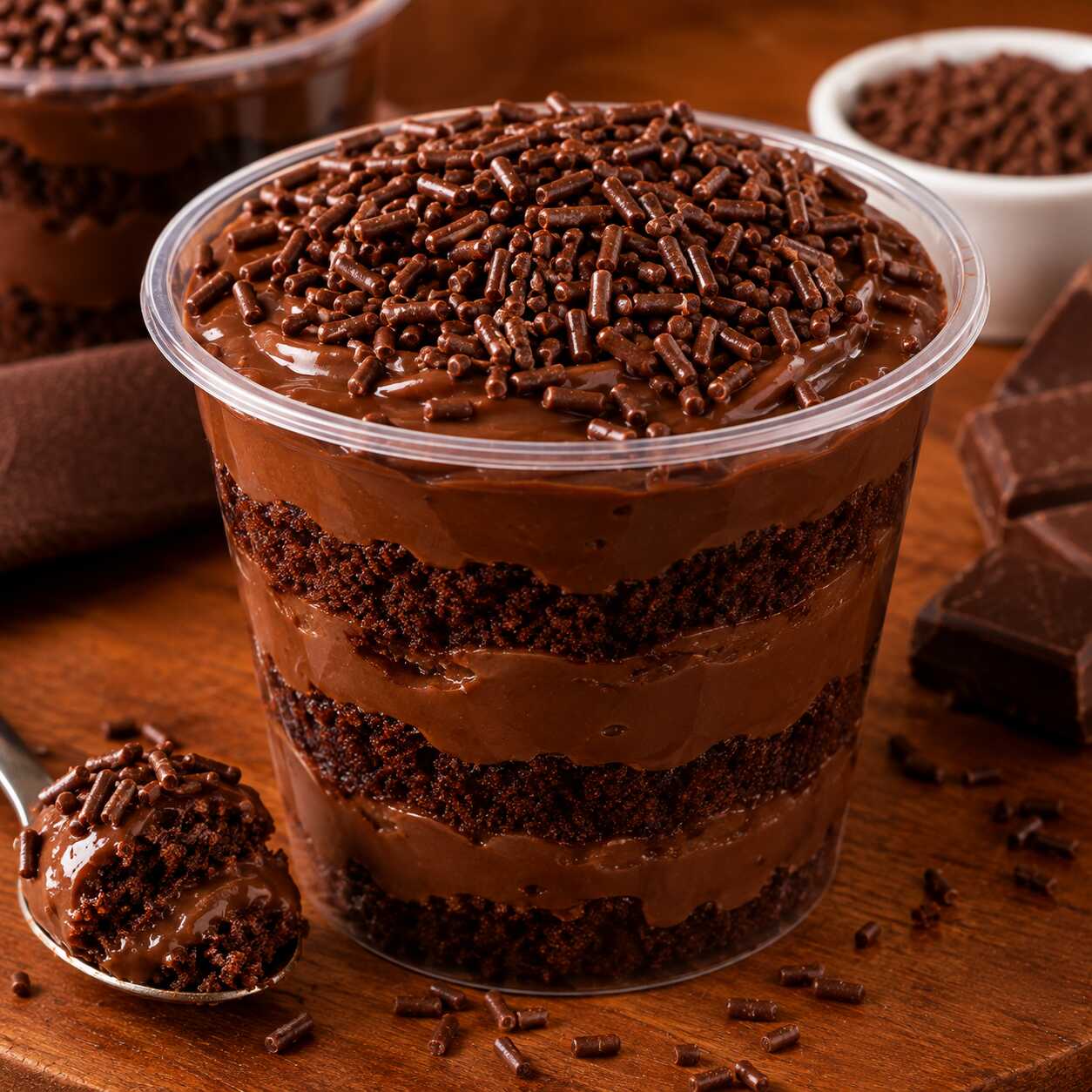 Bolo no pote com camadas de bolo fofinho e muito recheio cremoso. Uma sobremesa irresistível, cremosa e perfeita para adoçar qualquer momento!