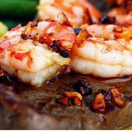 RIB EYE CON CAMARONES
