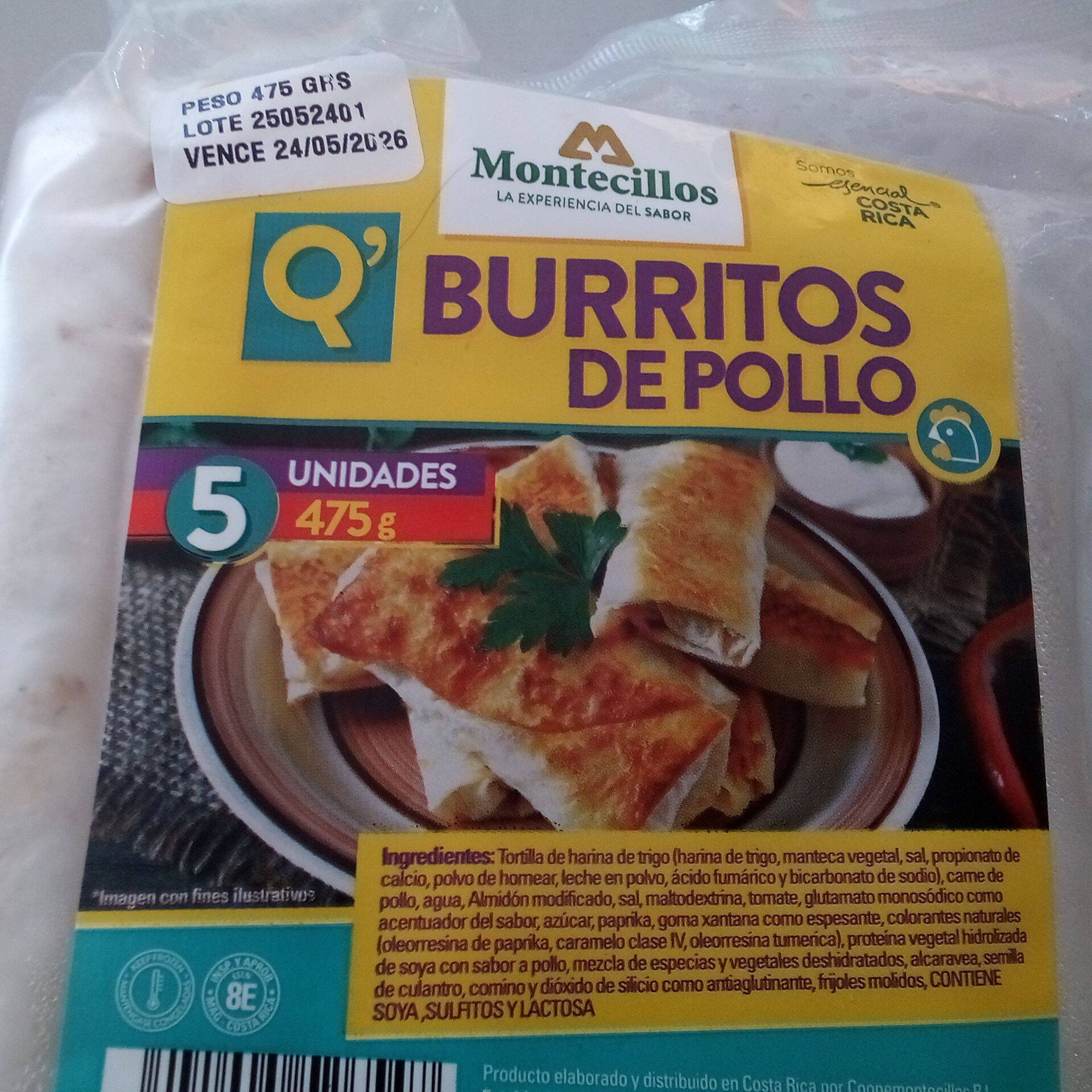 Burritos De Pollo 5 Unidades 475g