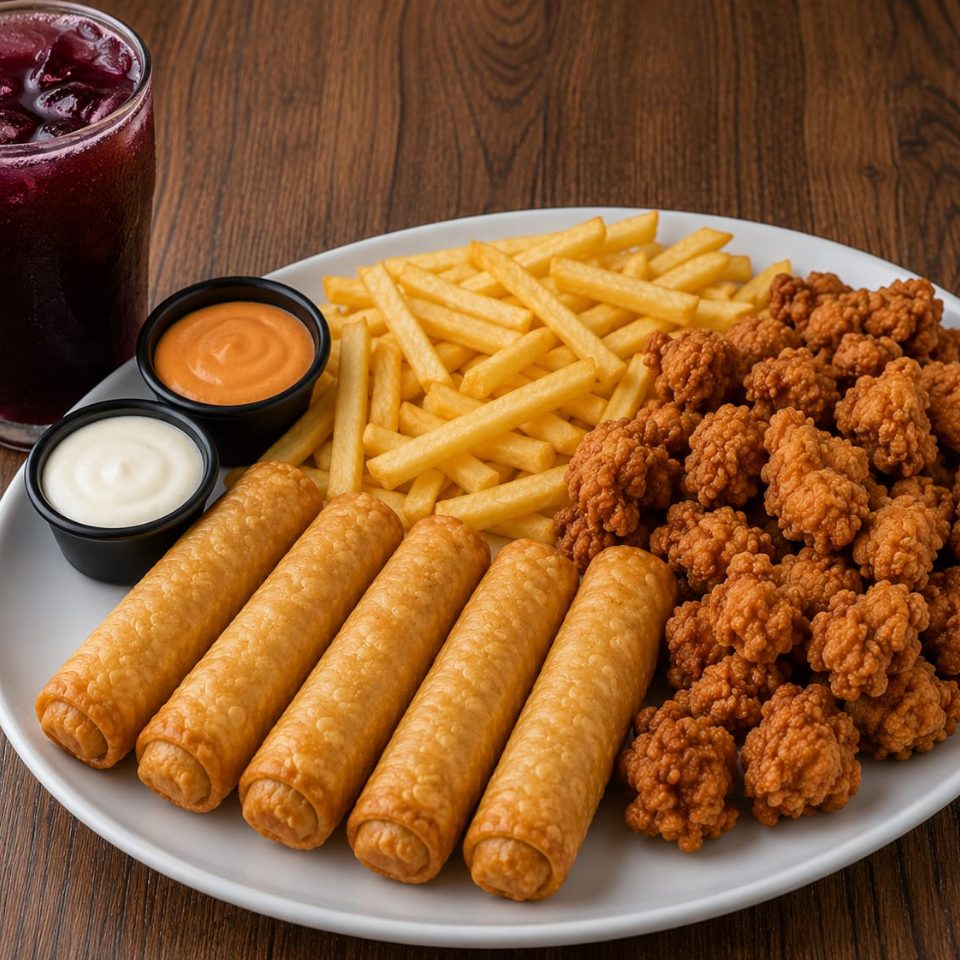 6 TEQUEÑOS + CHICHARRON DE POLLO + BEBIDA