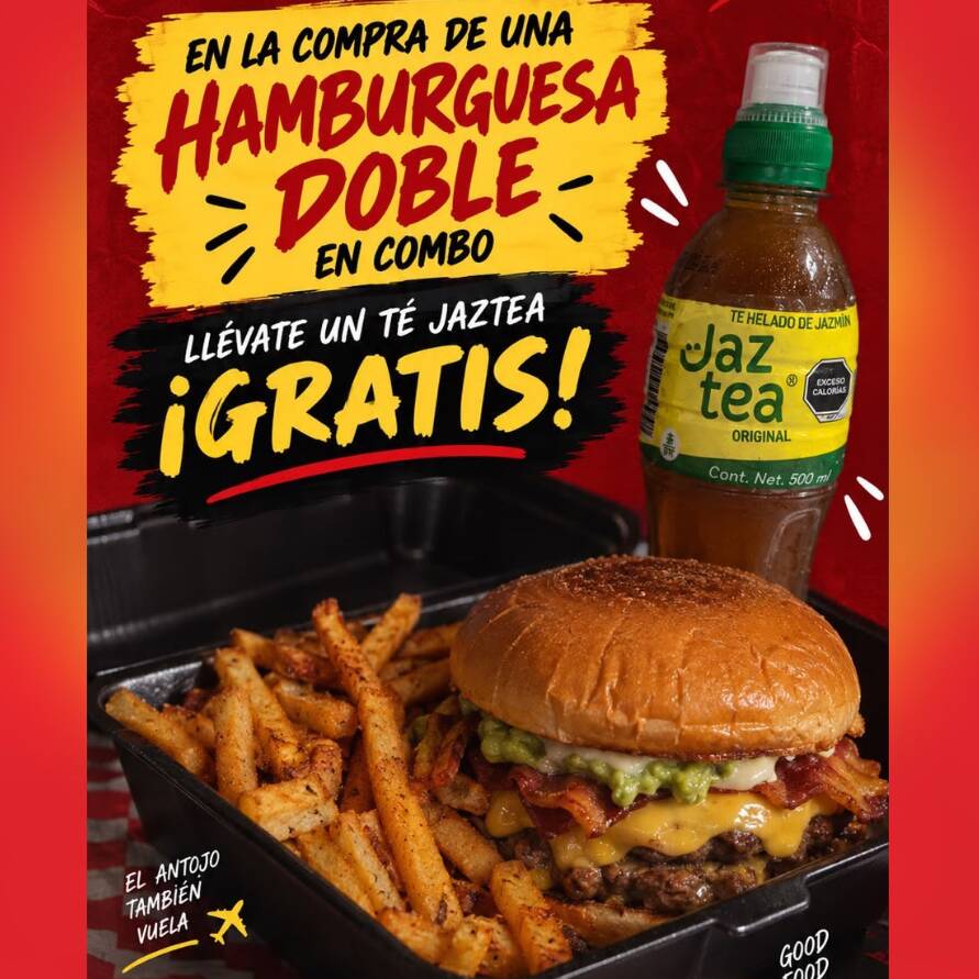 Hamburguesa Doble En Combo Con Té