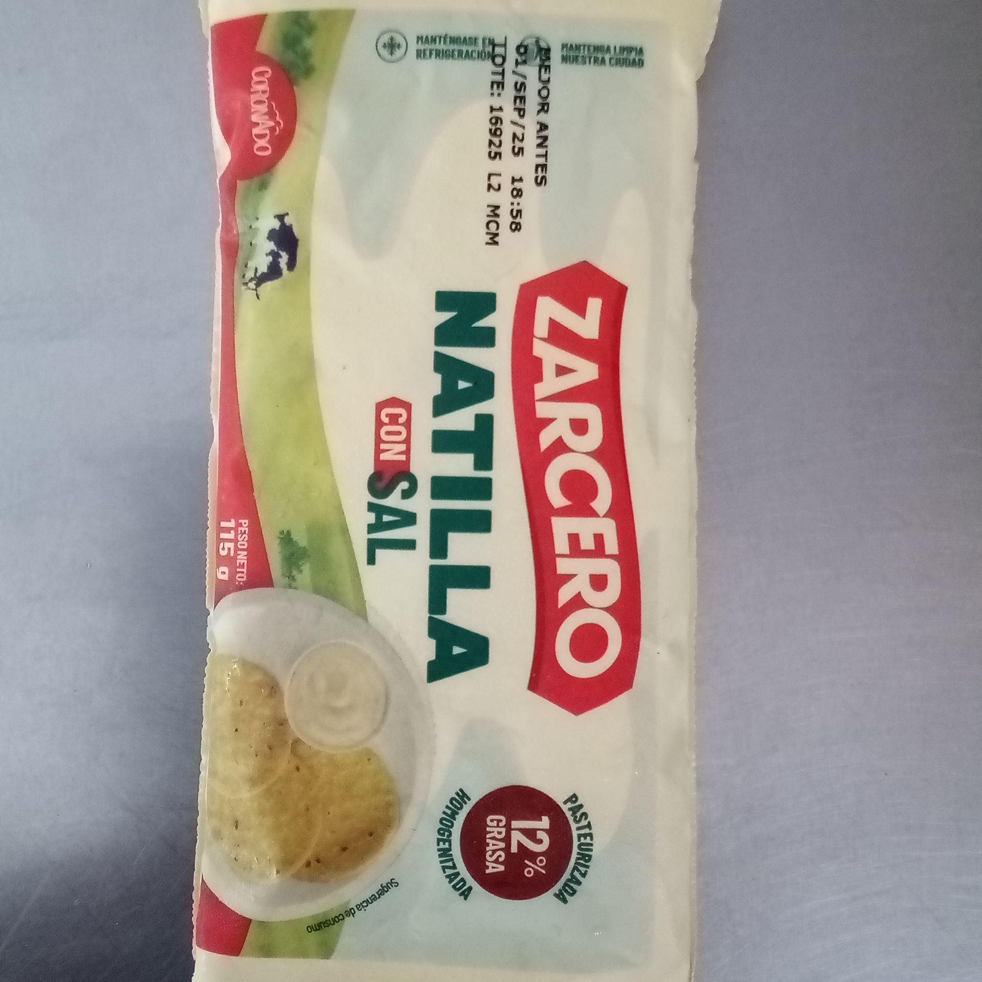 Natilla Zarcero 115g Con Sal