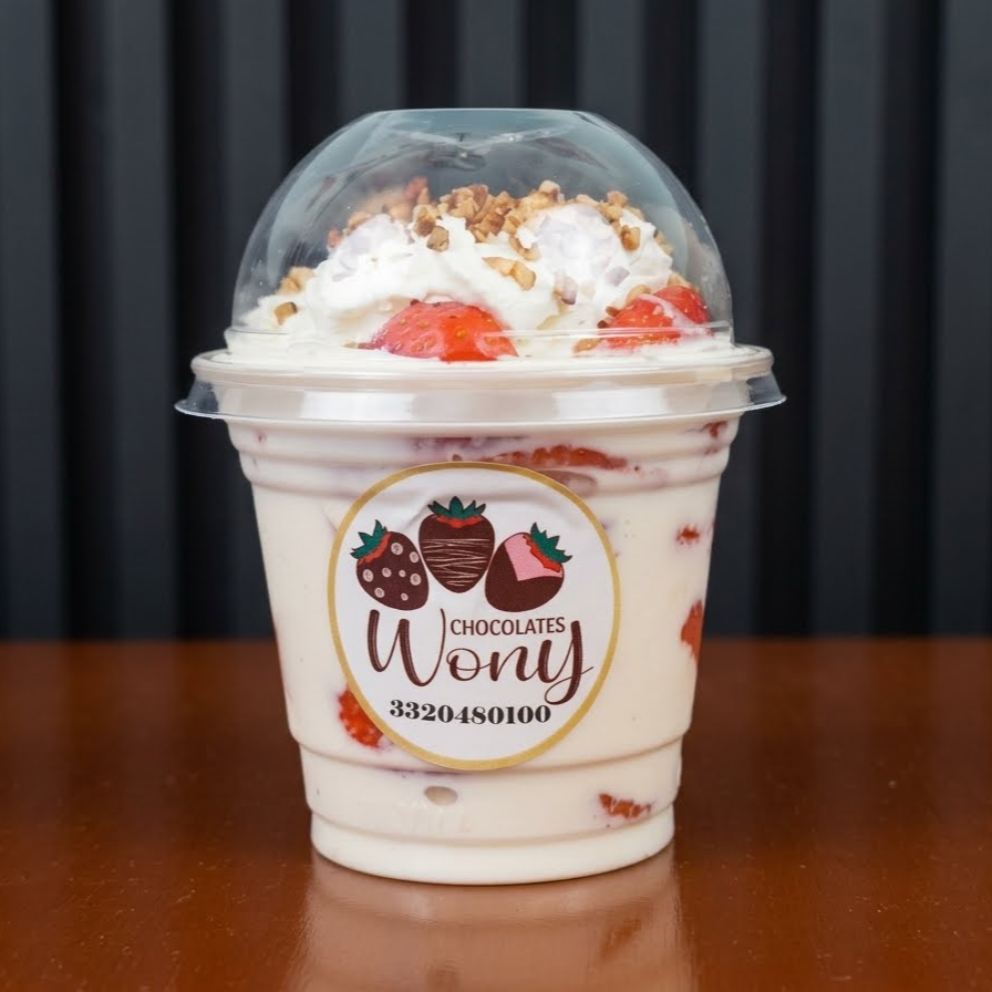 Fresas con Crema Vaso