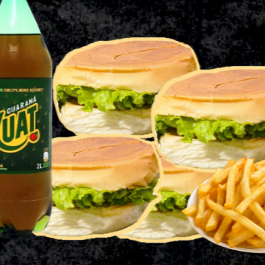 hamburguer industrial,56g perdigão,maionese industrial dajuda,queijo,presunto,alface e tomate