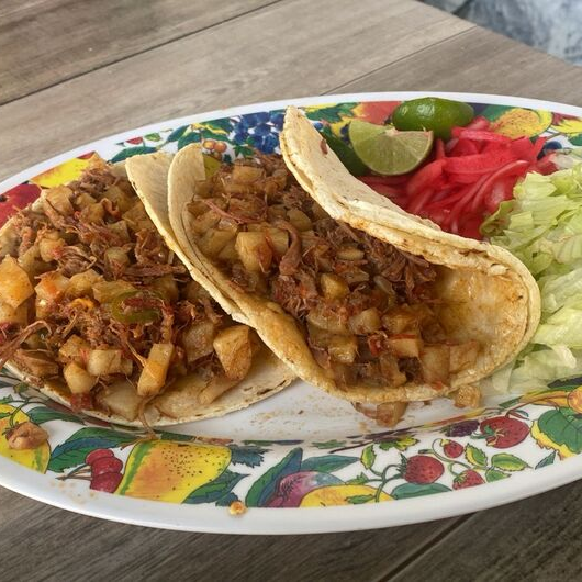 Taco de Machaca con Papas