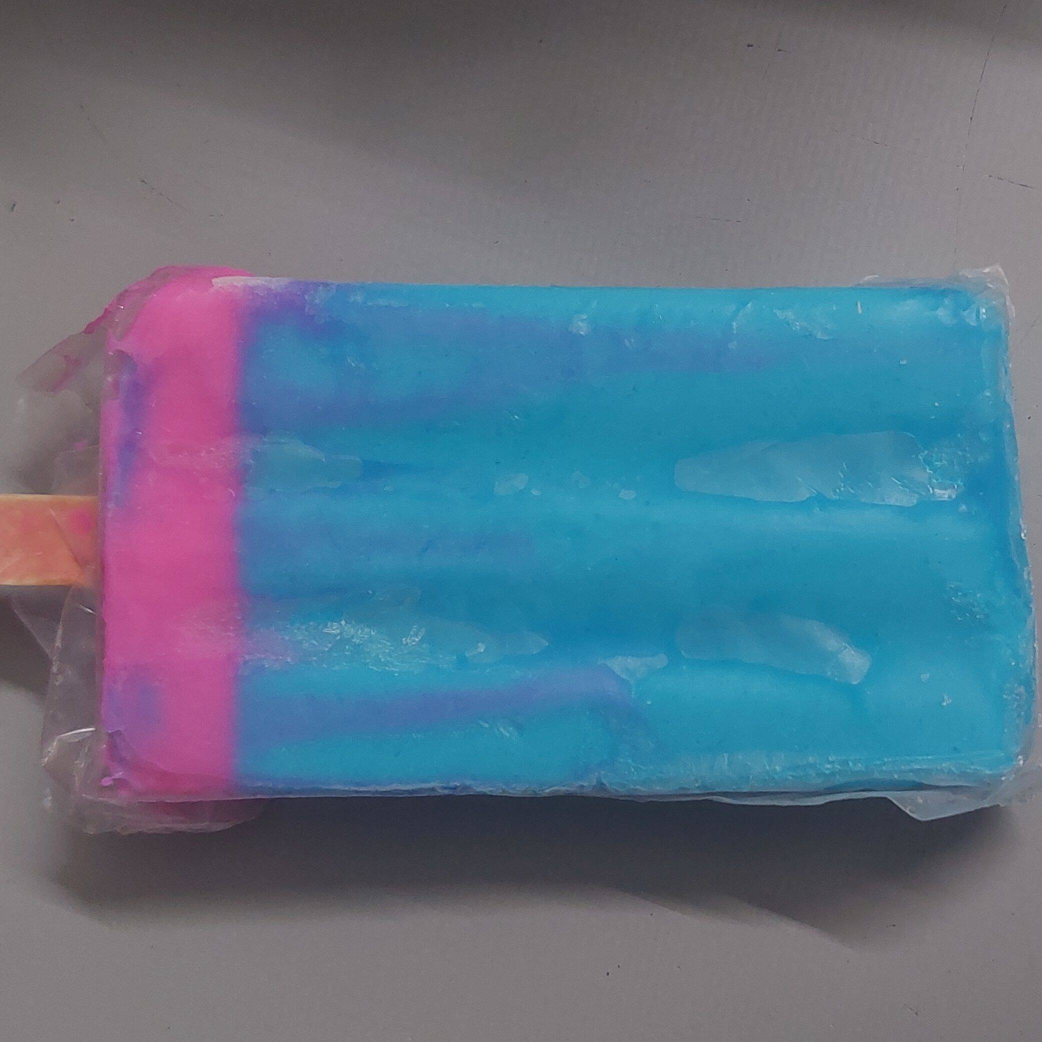 Paleta chicle rosa azul