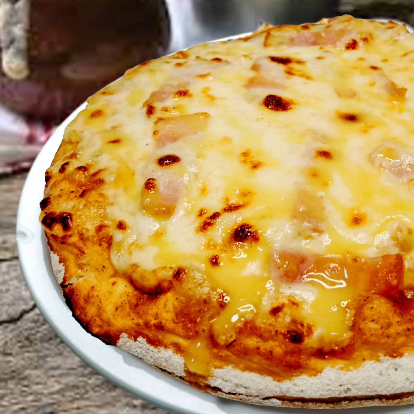 Pizza Pollo Tocienta Miel Mostaza.