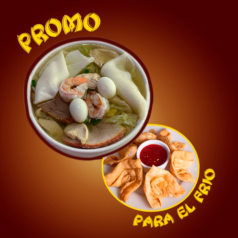 Sopa Wantan Especial + Wantan Frito (6 Unid)
